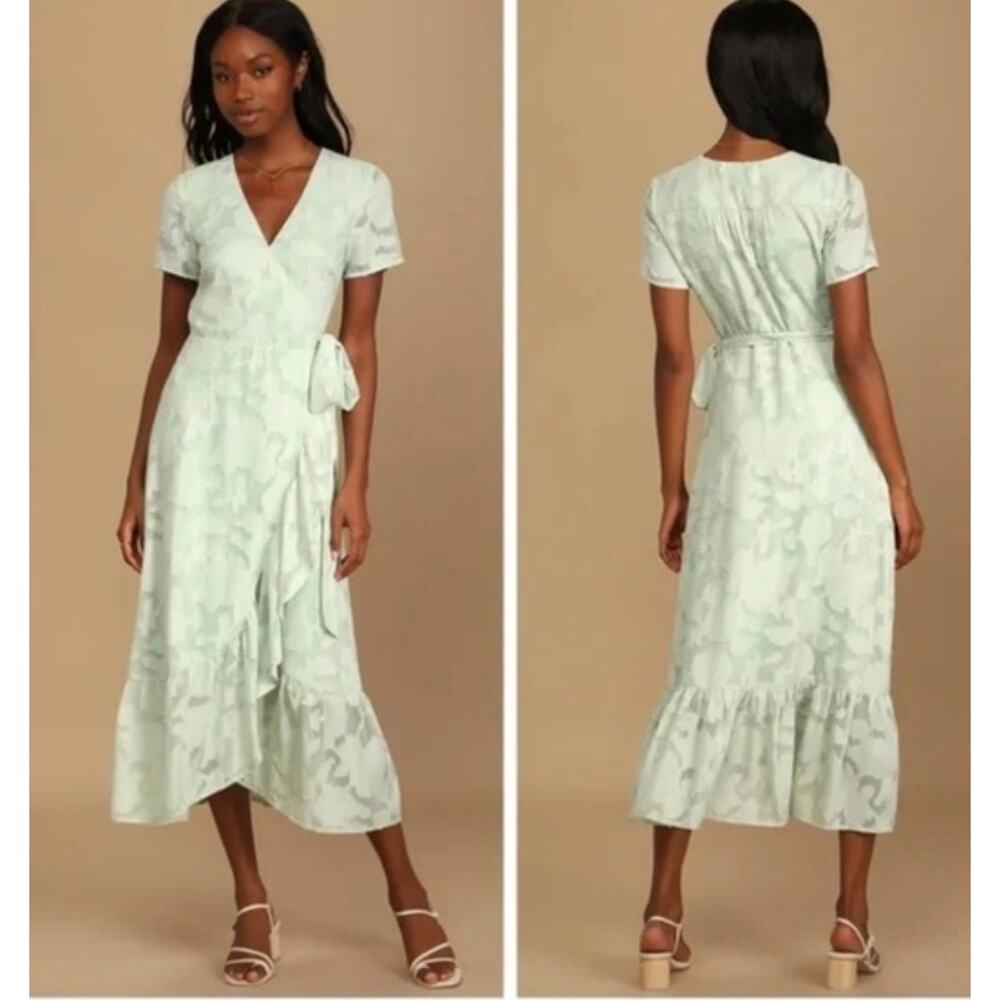 Lulus Light Blue Wrapped Dress Size L